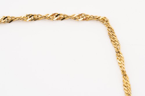 Lot 166 - Two 9ct yellow gold chains; consisting of a...