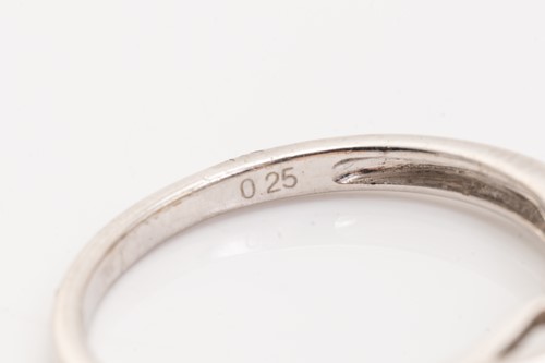 Lot 241 - A 9ct white gold diamond ring, set with a...