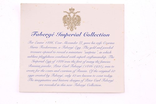 Lot 283 - A presentation cased "Imperial Faberge...