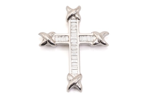 Lot 191 - A diamond-set cross pendant, comprising twenty-...