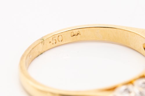 Lot 133 - A seven-stone half hoop diamond ring,...