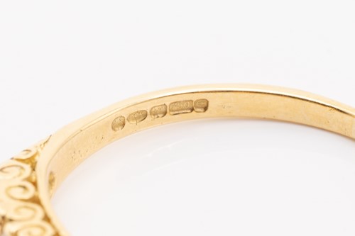 Lot 132 - An 18ct yellow gold, sapphire and diamond half-...
