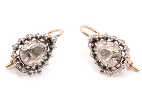 Lot 58 - A pair of 19th-century diamond earrings, each...
