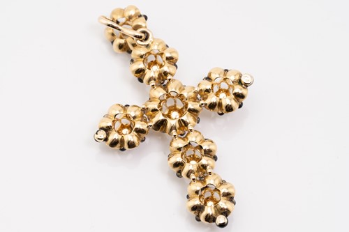 Lot 108 - A French diamond-set cross pendant, the...