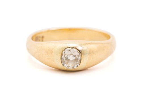 Lot 76 - An old-cut diamond gypsy ring, containing a...