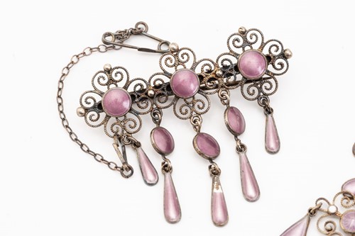 Lot 148 - A Norwegian silver gilt and enamel fringe...