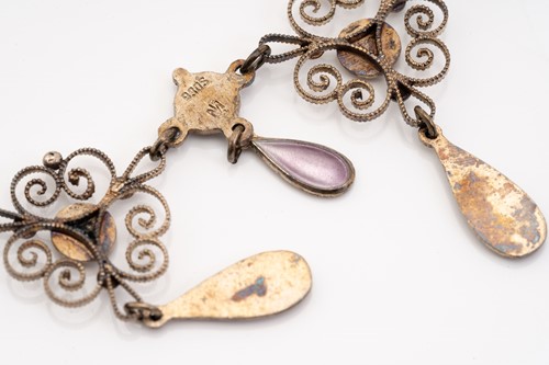 Lot 148 - A Norwegian silver gilt and enamel fringe...