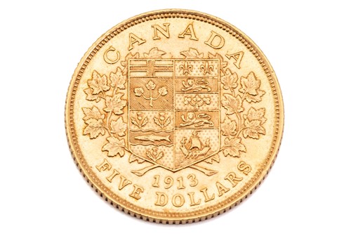 Lot 317 - A George V Canadian five dollars coin, dated...