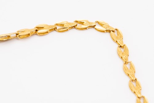 Lot 236 - A fancy chain necklace, comprising flat rolled...