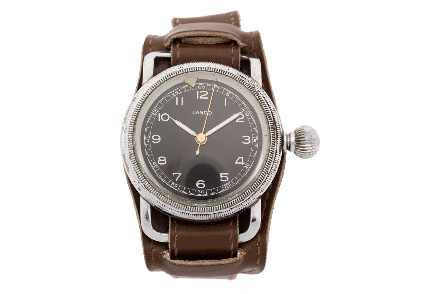 Lot 396 - A Lanco pilots watch, featuring a hand-wound...