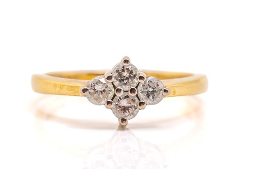 Lot 210 - A diamond cluster ring in 18ct gold,...