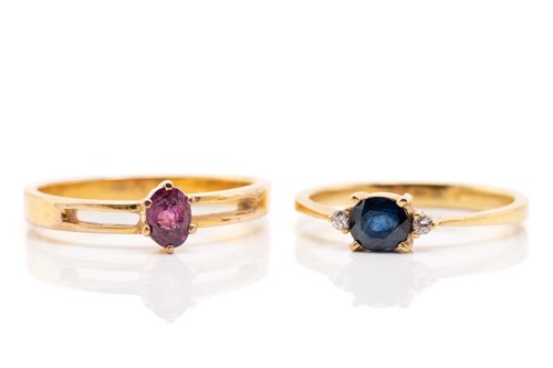 Lot 189 - Two gem-set rings; to include a ruby solitaire...