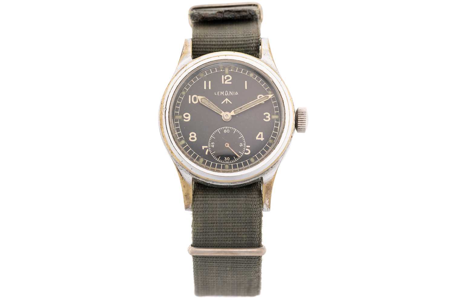 Lot 389 - A Lemania 'Dirty Dozen' MOD-issued watch,...