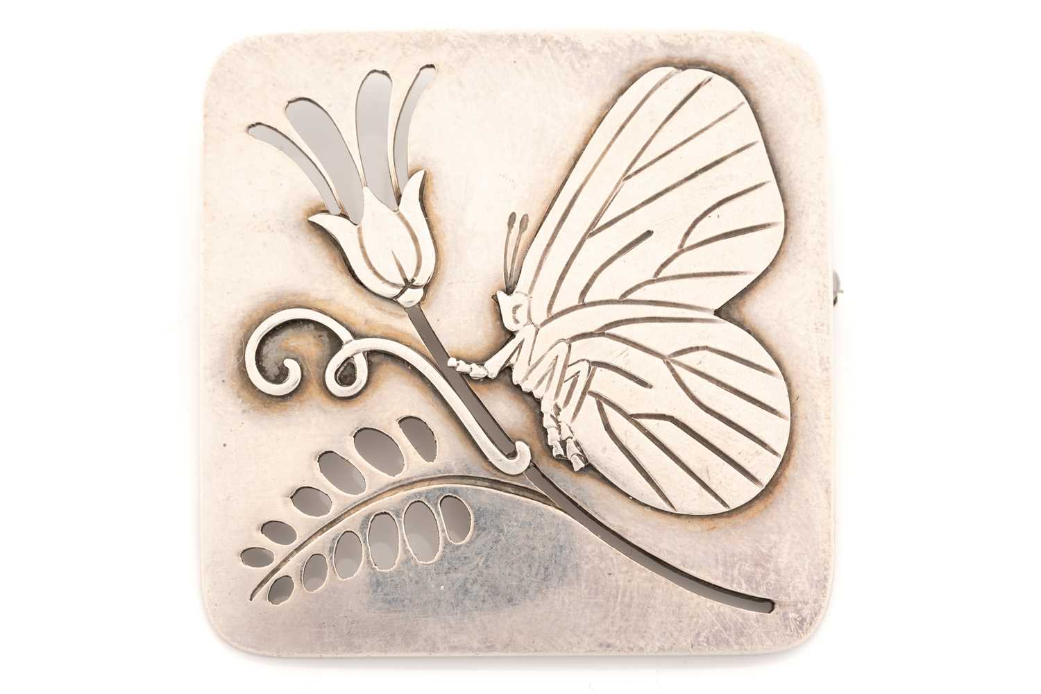 Lot 336 - Georg Jensen - A brooch depicting a butterfly...