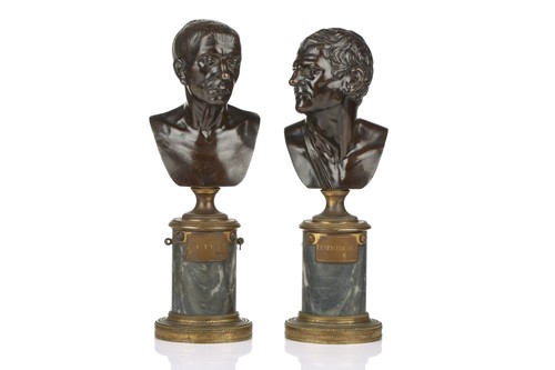 Lot 161 - A pair of 19th-century hollow cast bronze...