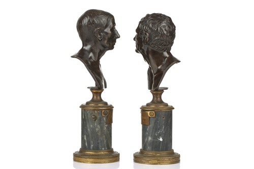 Lot 161 - A pair of 19th-century hollow cast bronze...