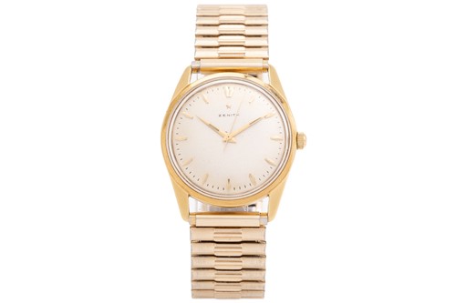 Lot 347 - A Zenith gold dress watch, featuring a swiss...