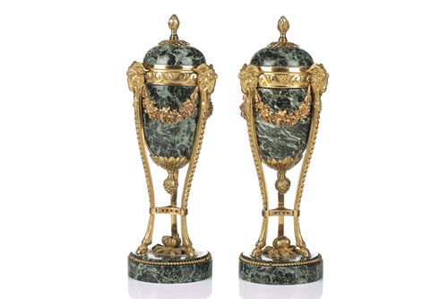 Lot 175 - A fine pair of Louis XVI style ormolu and...