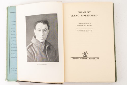 Lot 205 - Rosenberg (Isaac); 'Poems', 1922 first edition,...