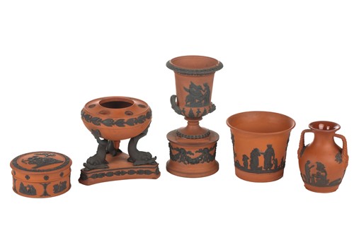 Lot 225 - Five items of 19th century Wedgwood rosso...