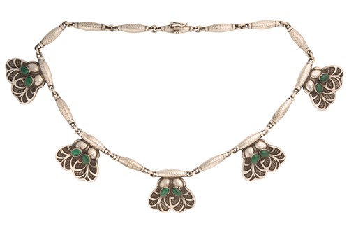 Lot 301 - Georg Jensen - a fringe necklace set with...
