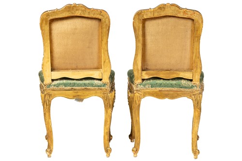 Lot 122 - A pair Louis XV style carved wood and gilt...