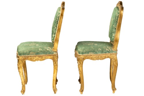 Lot 122 - A pair Louis XV style carved wood and gilt...