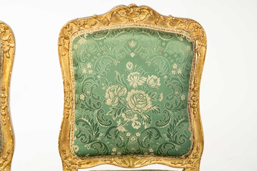 Lot 122 - A pair Louis XV style carved wood and gilt...