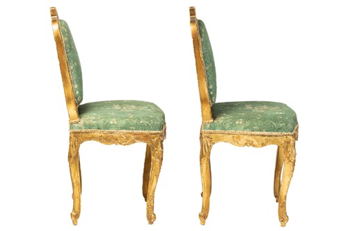 Lot 122 - A pair Louis XV style carved wood and gilt...