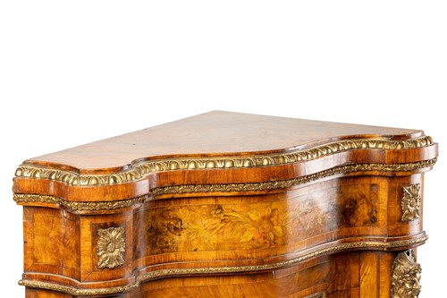 Lot 159 - An unusual Victorian Circassian walnut corner...