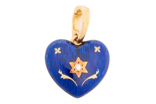 Lot 254 - Fabergé - a diamond-set heart pendant in 18ct...