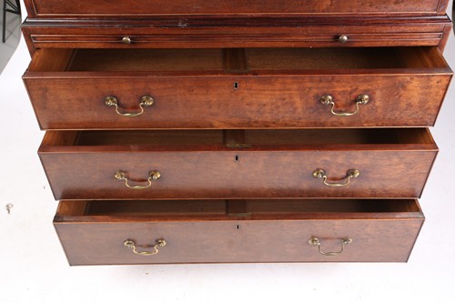 Lot 118 - A George III plum mahogany chest on chest, the...