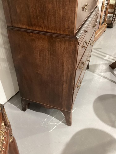 Lot 118 - A George III plum mahogany chest on chest, the...