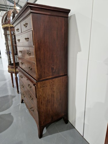 Lot 118 - A George III plum mahogany chest on chest, the...
