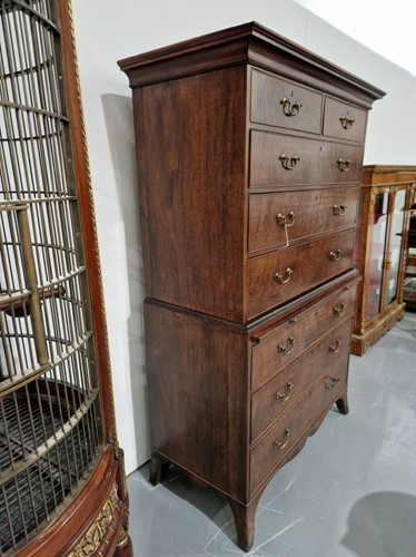 Lot 118 - A George III plum mahogany chest on chest, the...
