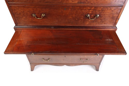 Lot 118 - A George III plum mahogany chest on chest, the...