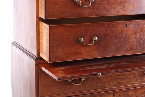Lot 118 - A George III plum mahogany chest on chest, the...