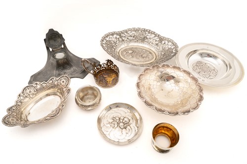 Lot 519 - A small collection of silver dishes including...