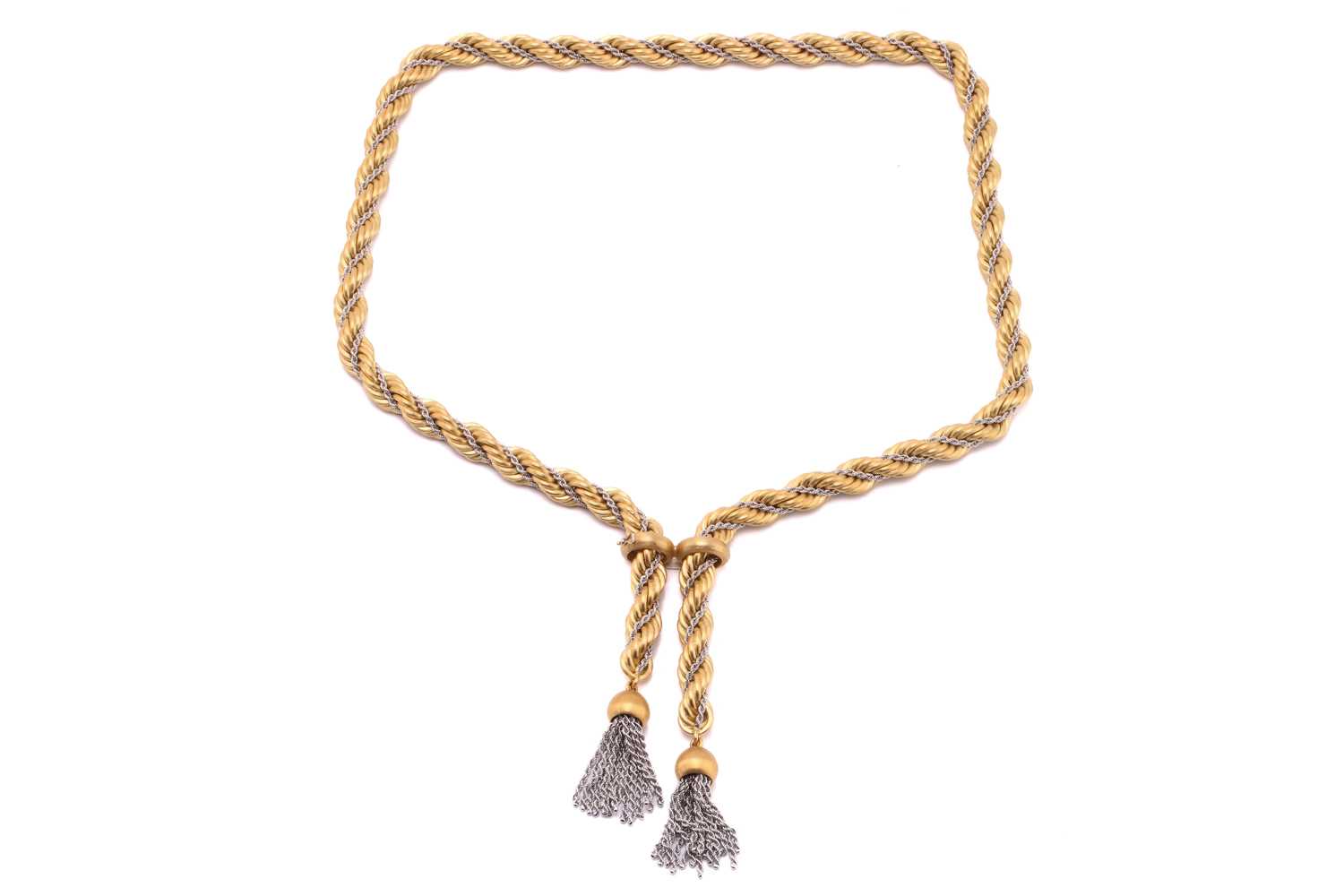Lot 274 - Bucherer - A heavy lariat necklace, with a...