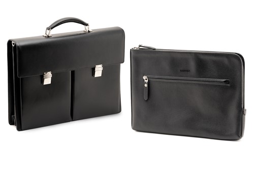 Lot 306 - Montblanc; a double gusset briefcase with two...