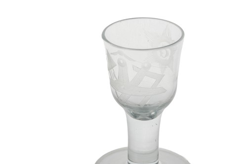 Lot 210 - An 18th century Masonic firing glass, the bowl...