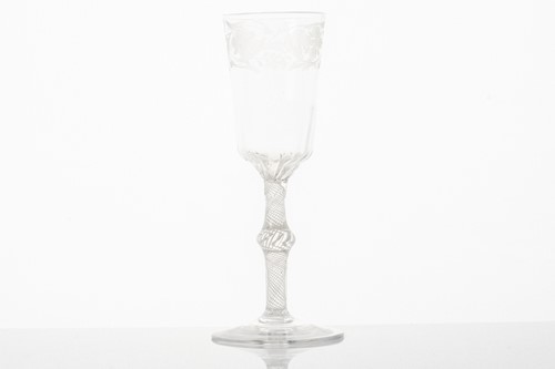 Lot 216 - An 18th-century ale glass, the shaped bowl...