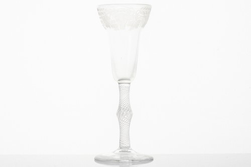 Lot 216 - An 18th-century ale glass, the shaped bowl...