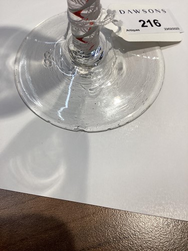 Lot 216 - An 18th-century ale glass, the shaped bowl...