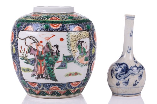 Lot 134 - A Chinese porcelain ginger jar, 20th century,...