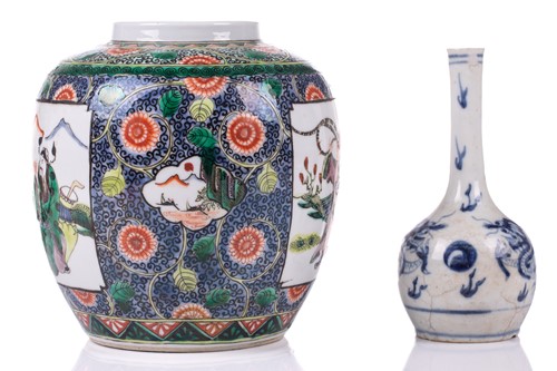 Lot 134 - A Chinese porcelain ginger jar, 20th century,...