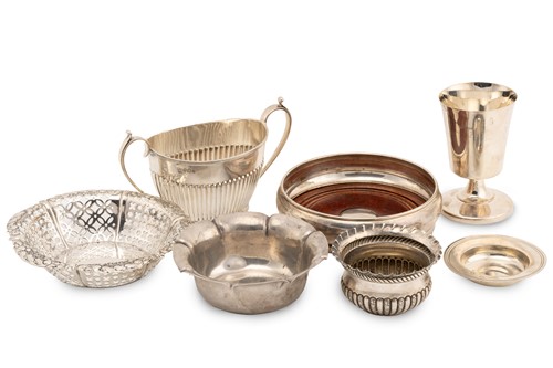 Lot 441 - A collection of silver; including a two-handed...