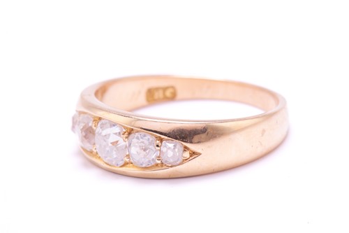 Lot 43 - A five-stone old-cut diamond ring,...