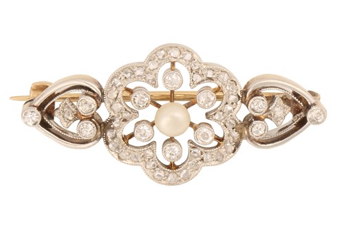 Lot 106 - A Belle Époque floral brooch set with diamond...