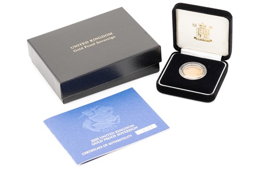 Lot 313 - A 2005 United Kingdom gold proof sovereign;...